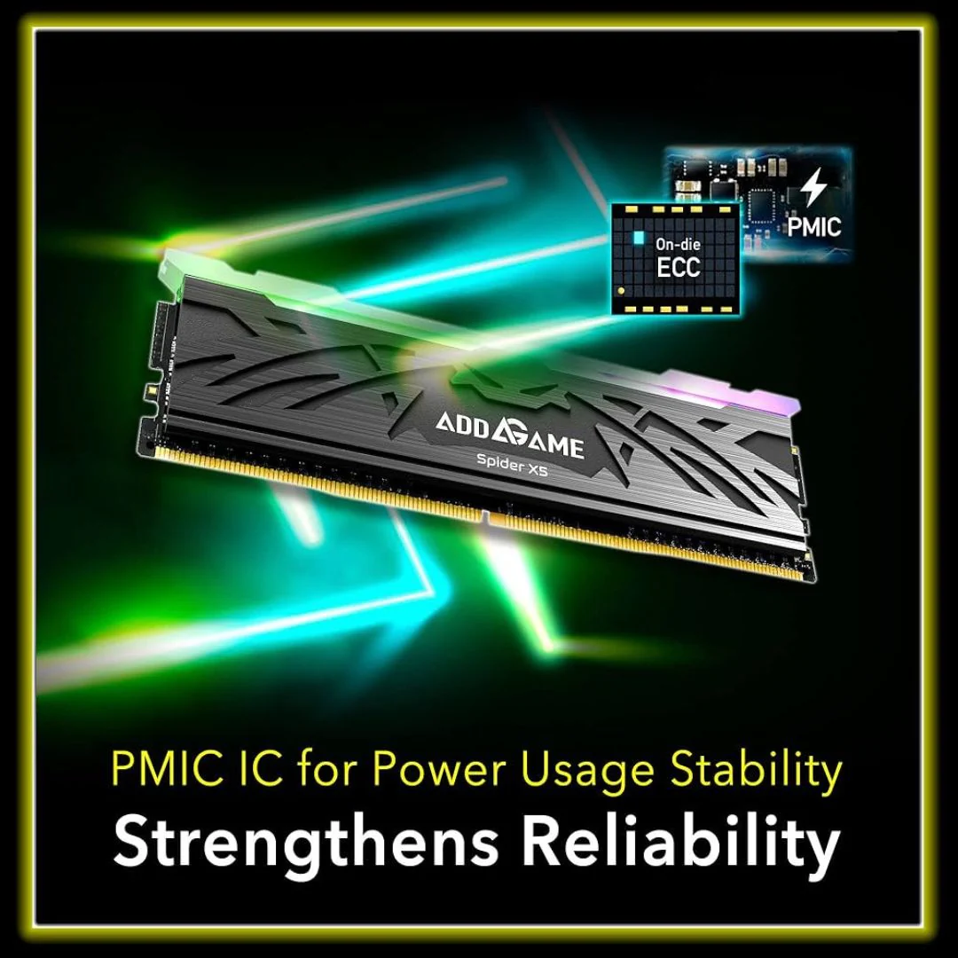 Addlink Spider 5X DDR5 RAM 32GB (2x16GB) Black RGB 6000 MHz CL38 - Image 3