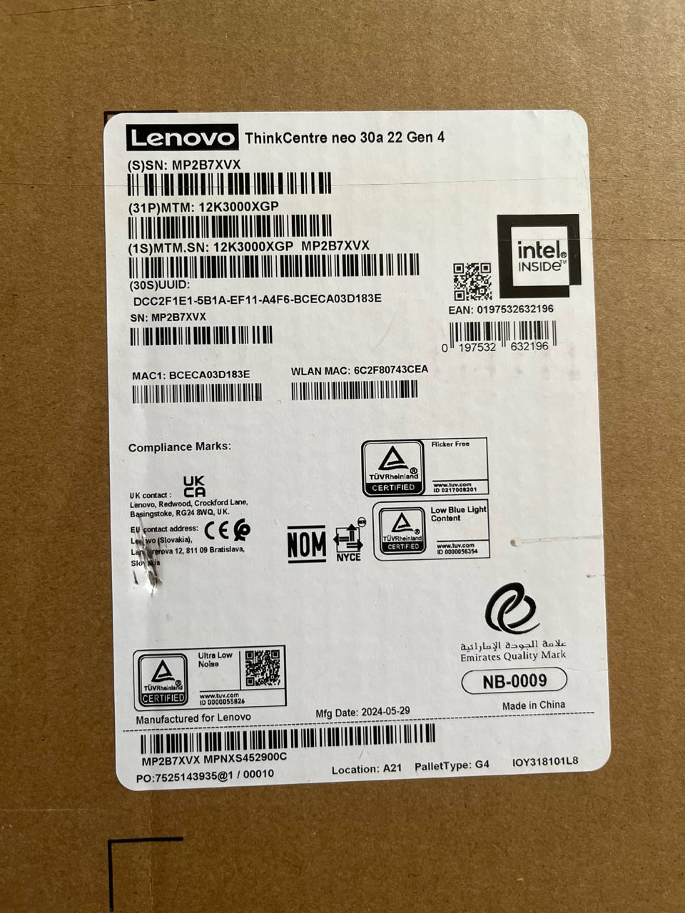 All in One Lenovo AIO Thinkcenter 30A - (0XGP), Intel Core i5-13420H, RAM 8GB, SSD 512GB, Intel UHD Graphics, 22 FHD IPS, Black - Image 5