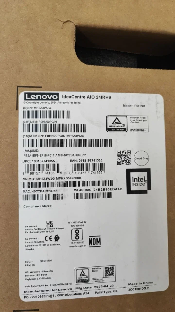 All in One Lenovo IdeaCentre 24IRH9 - (PGIN) Intel Core i3-1315U, RAM 8GB, SSD 512GB, Intel® UHD Graphics, 24 FHD IPS, White - Image 6