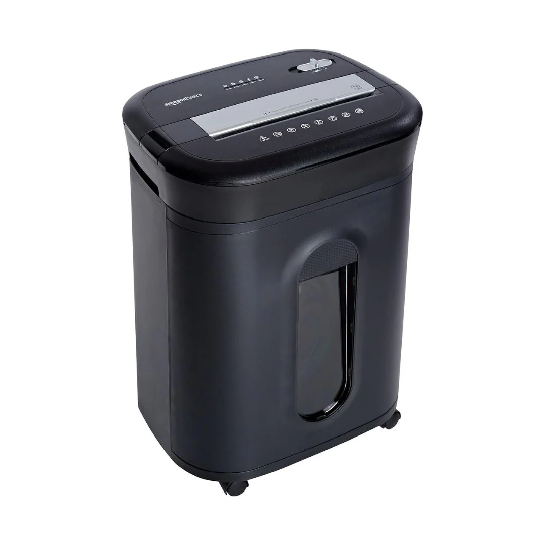 AmazonBasics 15 Sheet Cross Cut Paper, Credit Card, and CD Shredder - Black