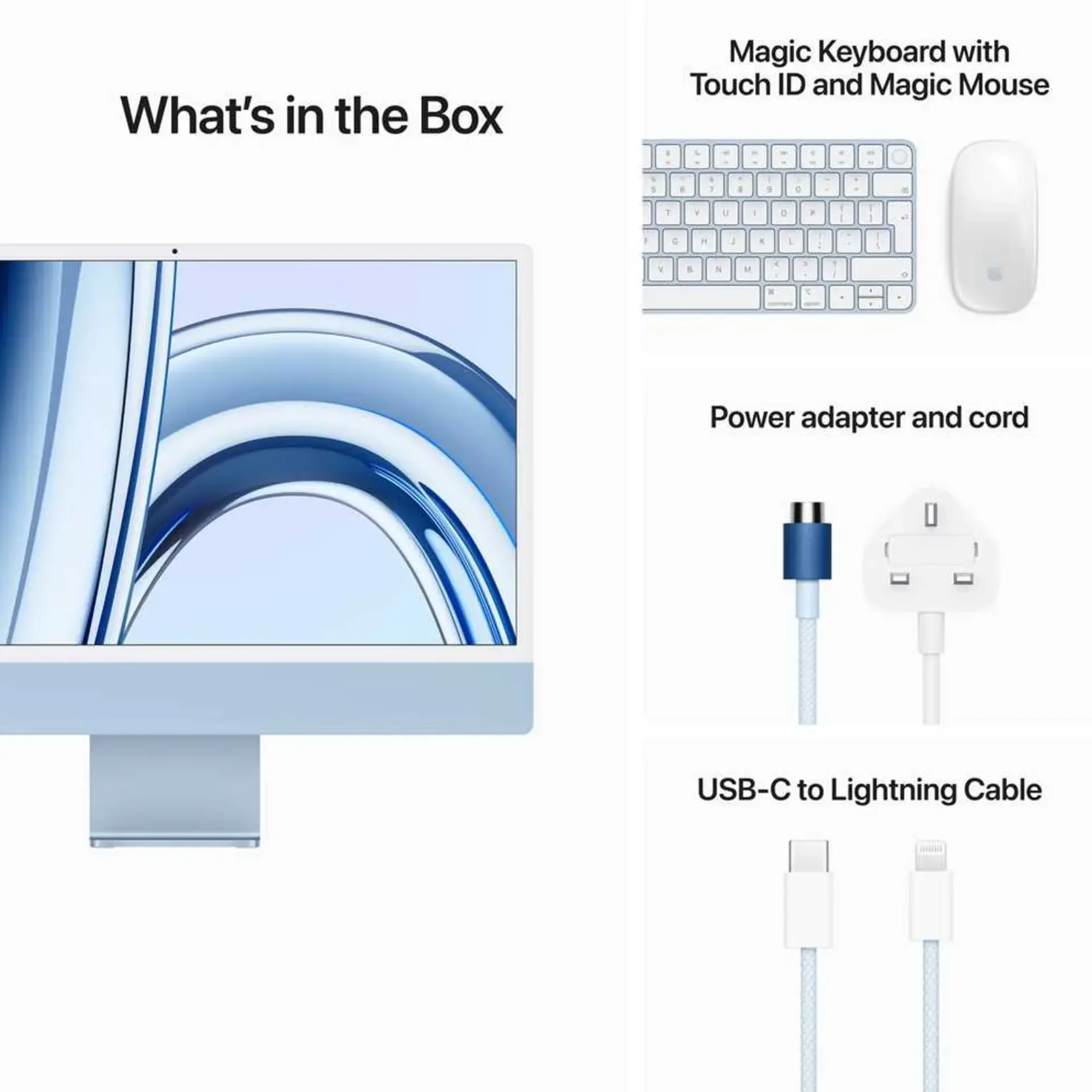 Apple iMac 24 MQRR3AB/A - A2873, M3 (8 Core), RAM 8GB, SSD 512GB, GPU (10 Core), 24 Inch 4.5K Retina display, Blue - Image 5