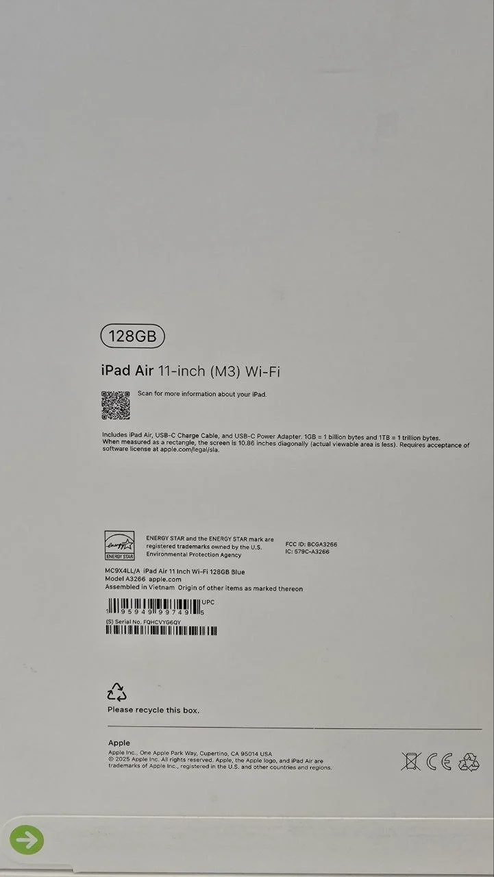 APPLE IPAD Air MC9X4LL/A - M3, RAM 8GB, SSD 128GB, 11 Inch (2360 x 1640) Liquid Retina display, Blue - Image 6