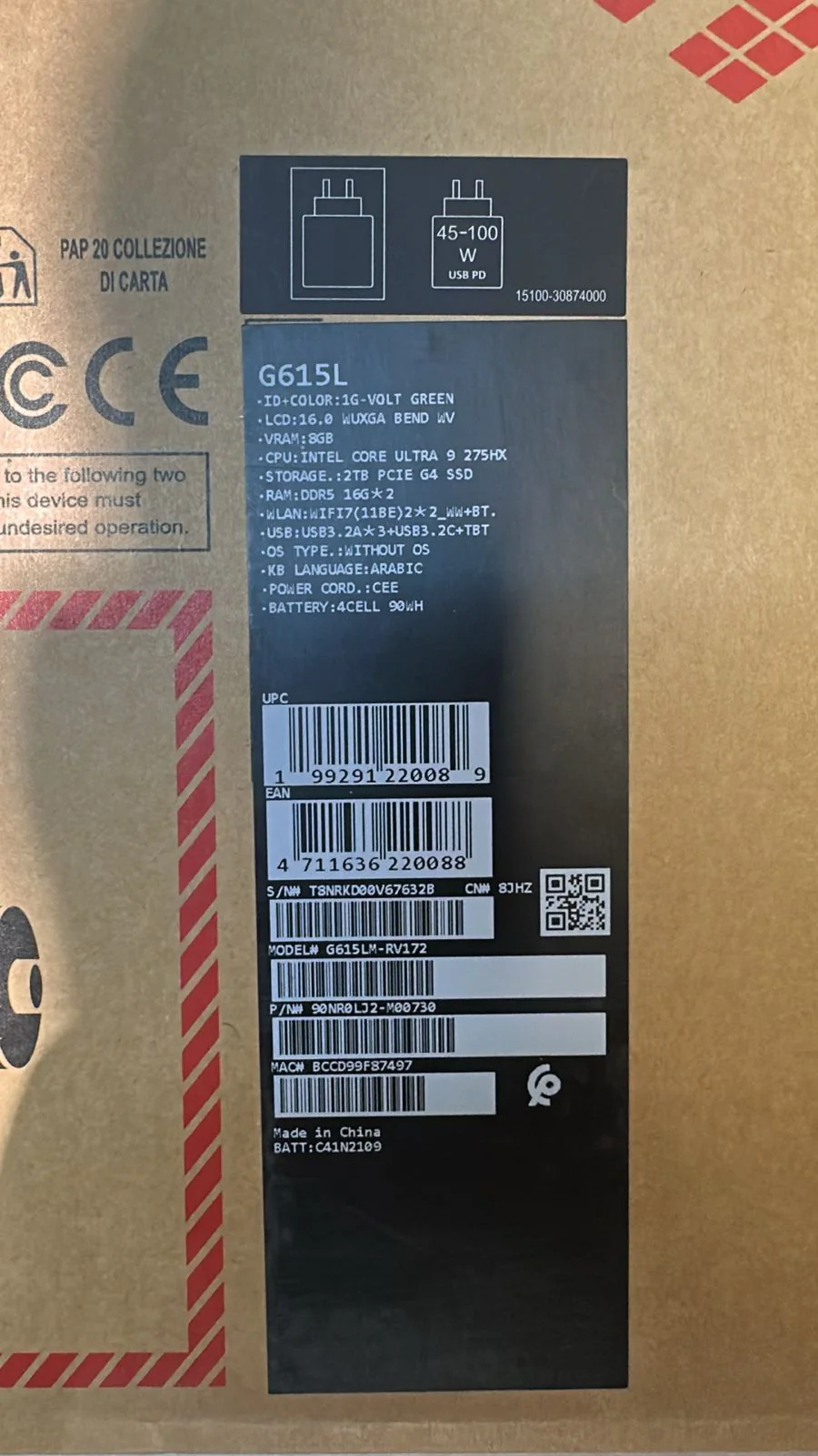 ASUS ROG Strix G16 G615LM-RV172, Intel Ultra 9-275HX, RAM 32GB, SSD 2TB, NVIDIA RTX 5060 8GB, 16.0 Inch WUXGA FHD+ 165Hz, Volt Green - Image 8