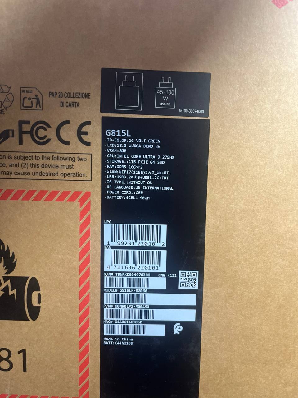 ASUS ROG Strix G18 G815LM-S8090, Intel Core Ultra 9-275HX, RAM 32GB, 1TB SSD, NVIDIA RTX 5060 8GB, 18.0 FHD+ WUXGA 144Hz, Volt Green - Image 8