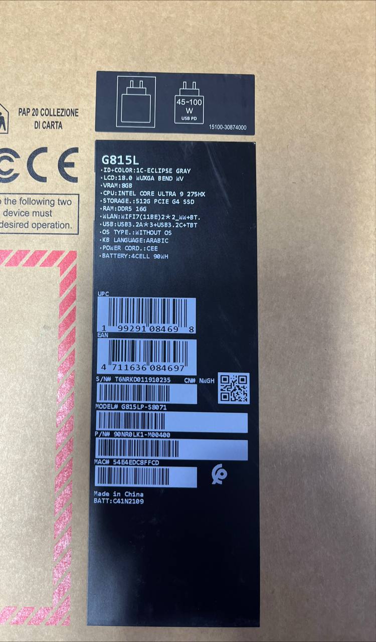ASUS ROG Strix G18 G815LP-S8071, Intel Core Ultra 9-275HX, RAM 16GB, SSD 512GB, NVIDIA Geforce RTX 5070 8GB, 18.0 inch WUXGA 144Hz, Eclipse Gray - Image 6