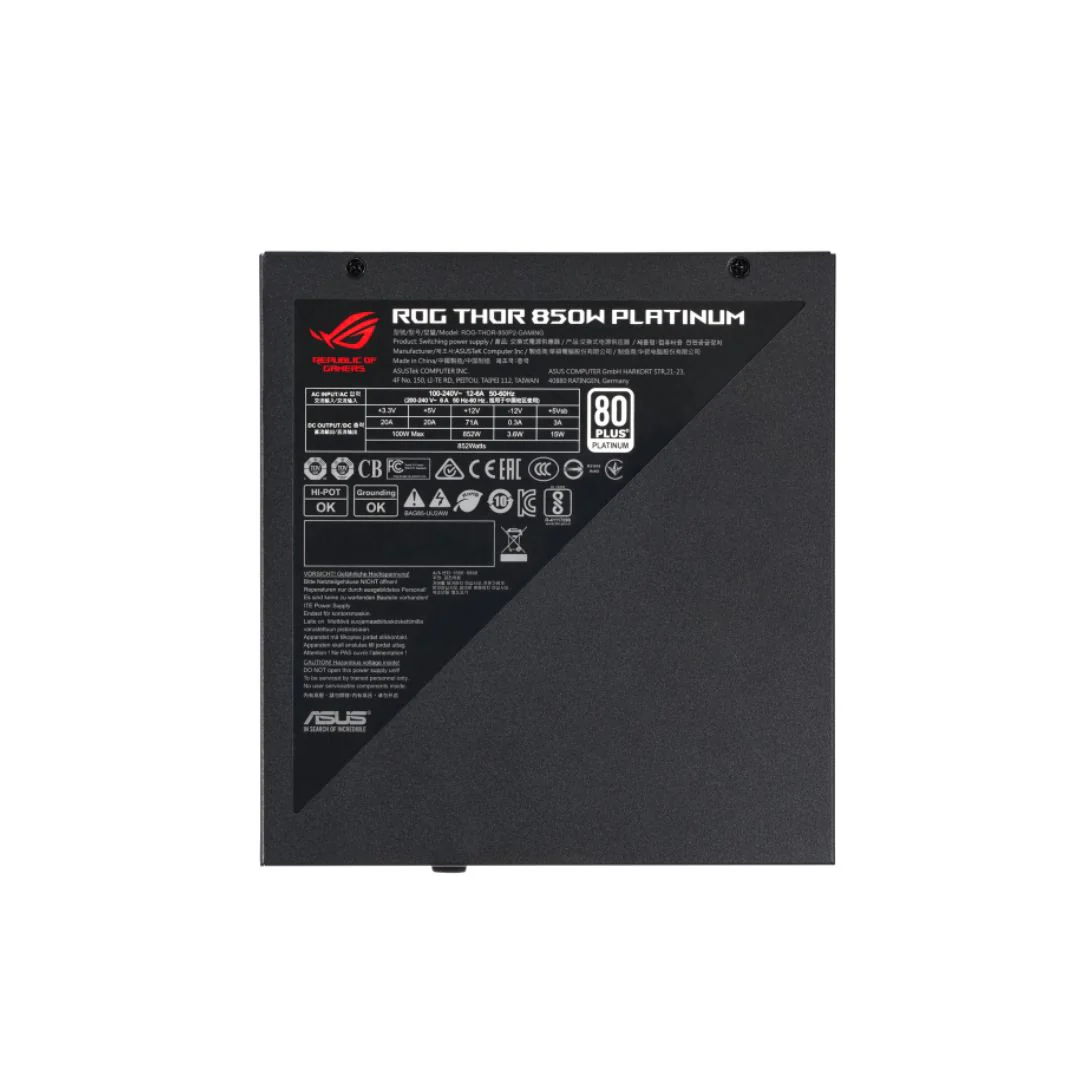 ASUS ROG THOR 850W Platinum II, Full Modular,80+ Platinum, PCIe 5.0 , Black - Image 5