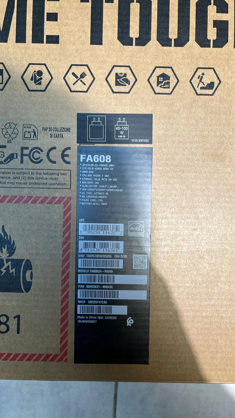 ASUS TUF Gaming A16 FA608UH-RV049, AMD Ryzen 7-260, RAM 16GB, SSD 512GB, NVIDIA Geforce RTX 5050 8GB, 16.0 inch WUXGA 165Hz, Jaeger Gray - Image 8