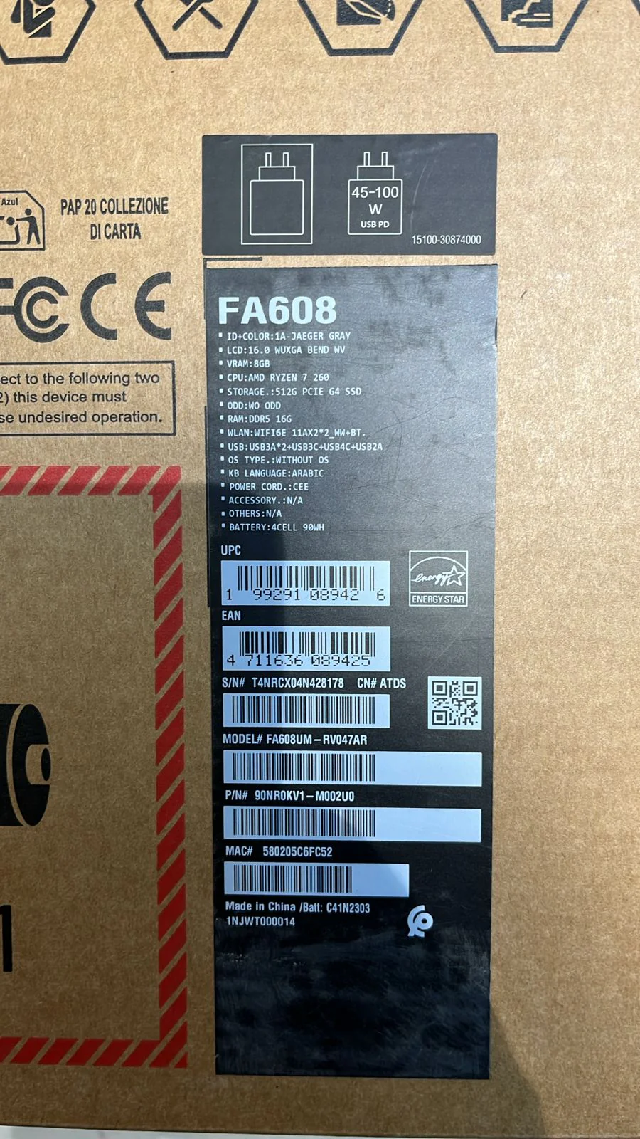 ASUS TUF Gaming A16 FA608UM-RV047AR, AMD Ryzen 7-260, RAM 16GB, SSD 512GB, NVIDIA Geforce RTX 5060 8GB, 16.0 inch WUXGA 165Hz, Jaeger Gray - Image 8