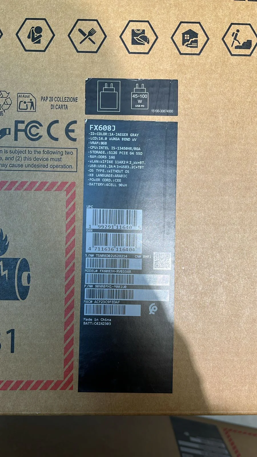 ASUS TUF Gaming F16 FX608JH-RV033AR, Intel Core i5-13450HX, RAM 16GB, SSD 512GB, NVIDIA Geforce RTX 5050 8GB, 16.0 inch WUXGA 165Hz, Jaeger Gray - Image 7