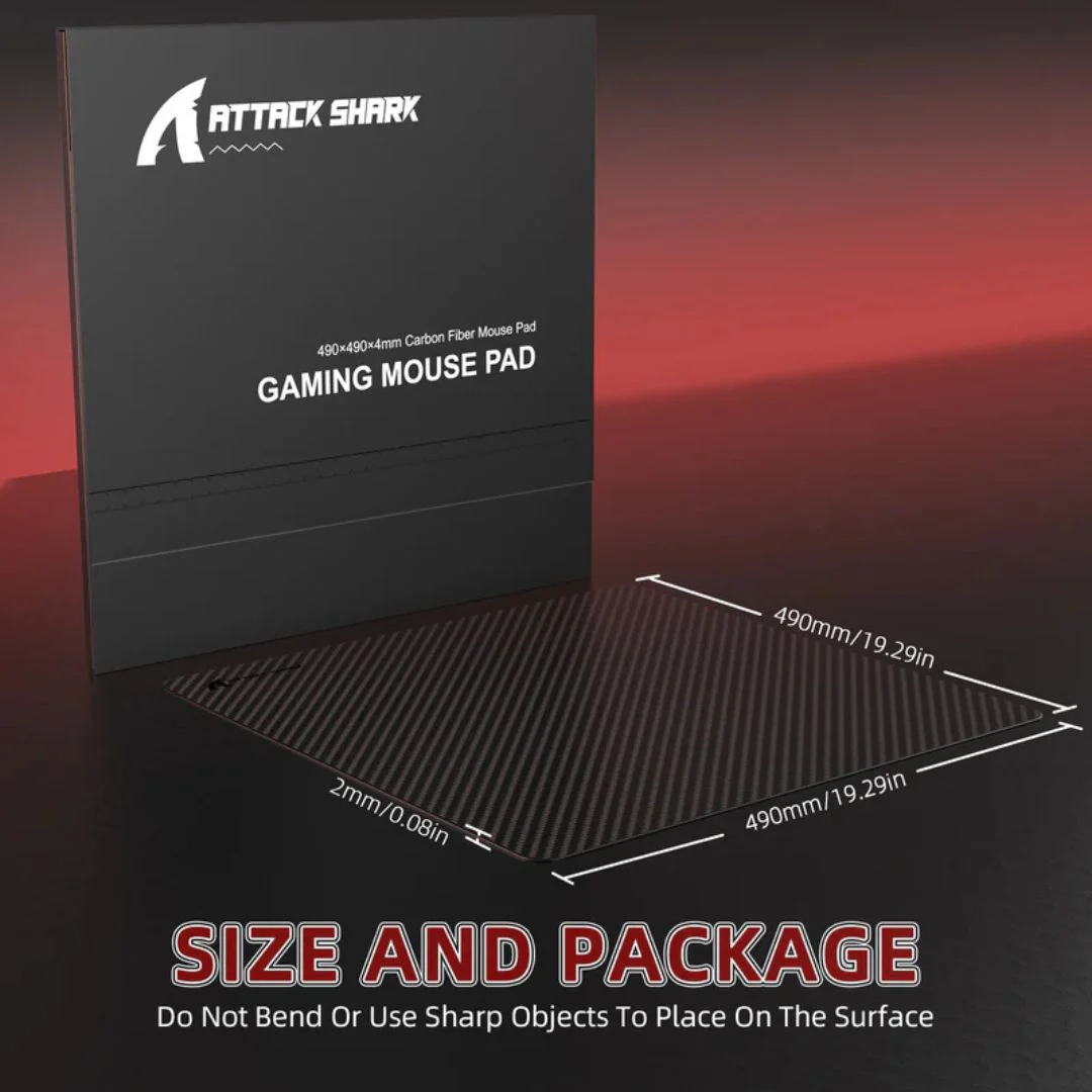 ATTACK SHARK CM04 XL 490*490mm eSport Carbon Fiber Gaming Mousepad - Eclipse Black - Image 4