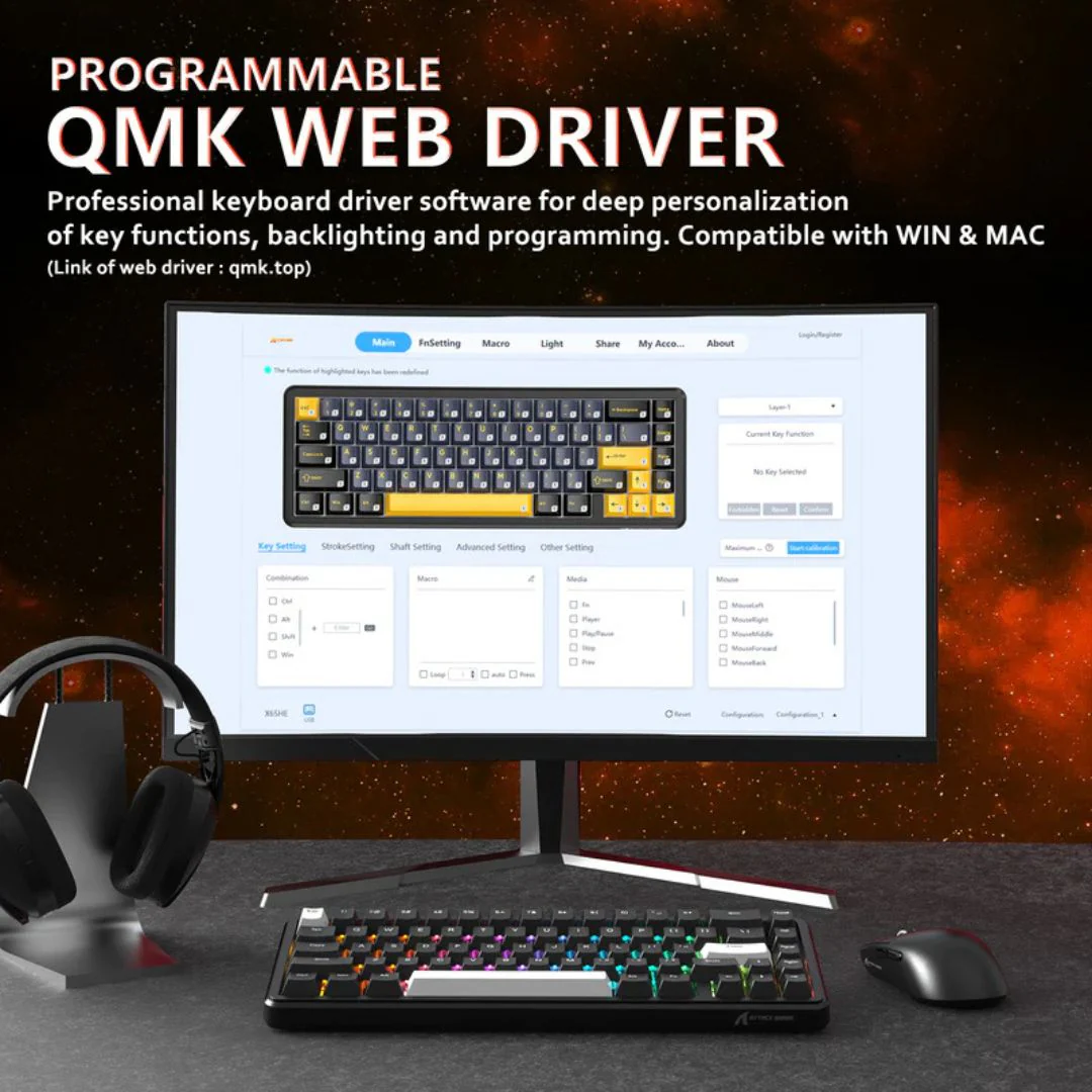 ATTACK SHARK X65 Magnetic Mechanical Keyboard - Business Black - Image 3