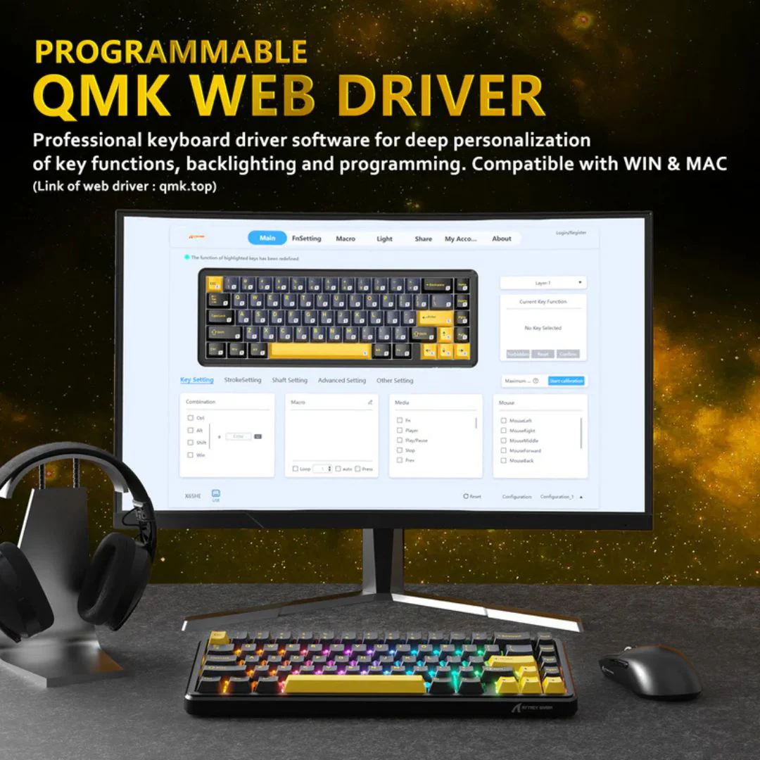 ATTACK SHARK X65 Magnetic Mechanical Keyboard - Starry Night - Image 3