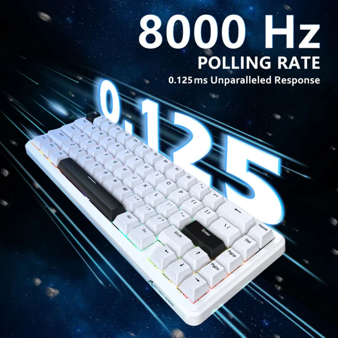 ATTACK SHARK X65 Magnetic Mechanical Keyboard - White - Image 4