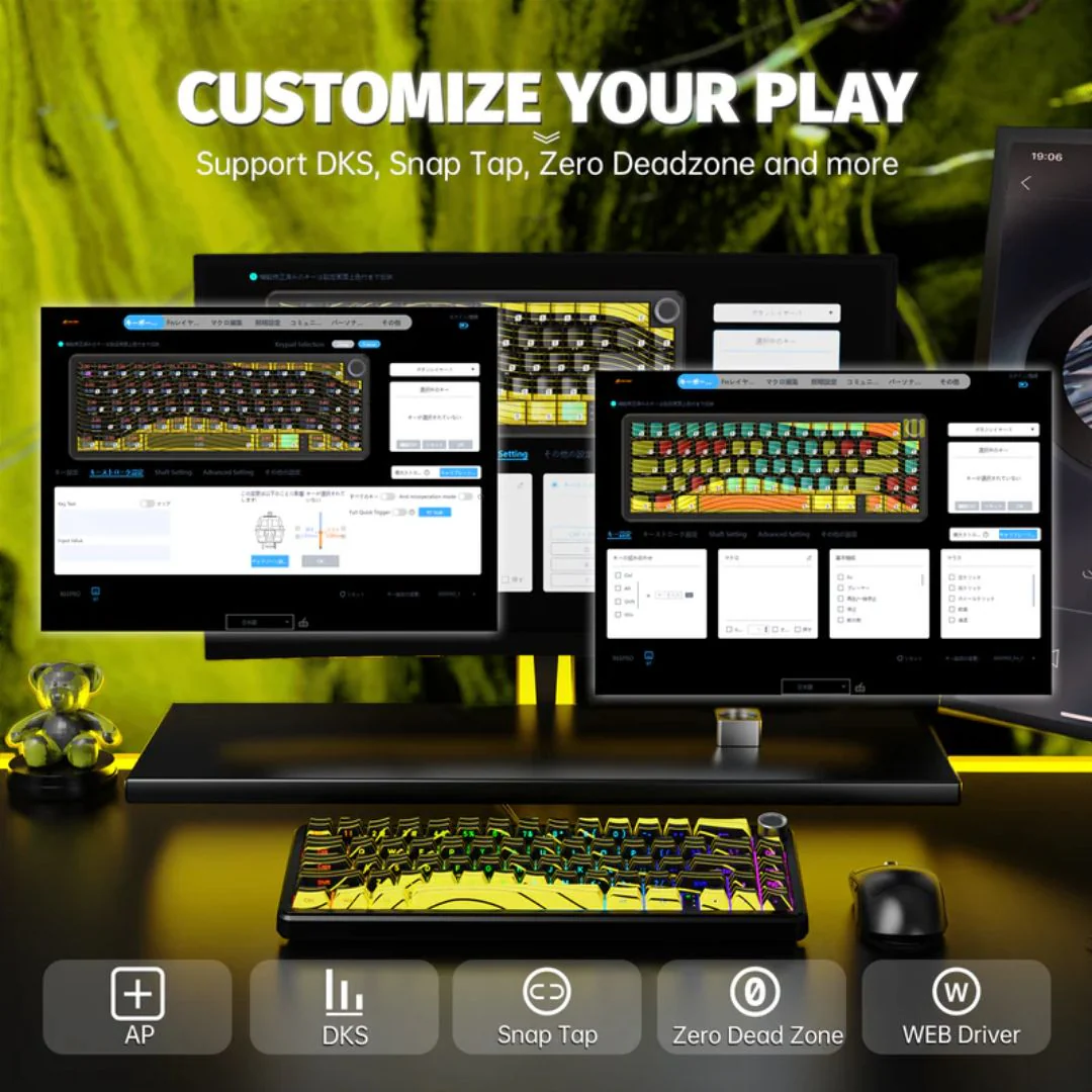 ATTACK SHARK X65 PRO Magnetic Keyboard - Yellow Contours - Image 3