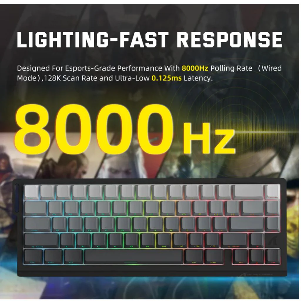 ATTACK SHARK X68 Pro Magnetic Wireless Keyboard - Black Contours - Image 4