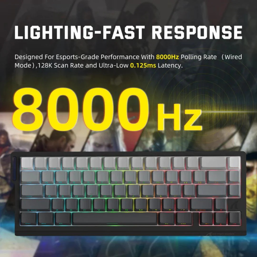 ATTACK SHARK X68 Pro Magnetic Wireless Mechanical Keyboard - Moonlit Black - Image 4