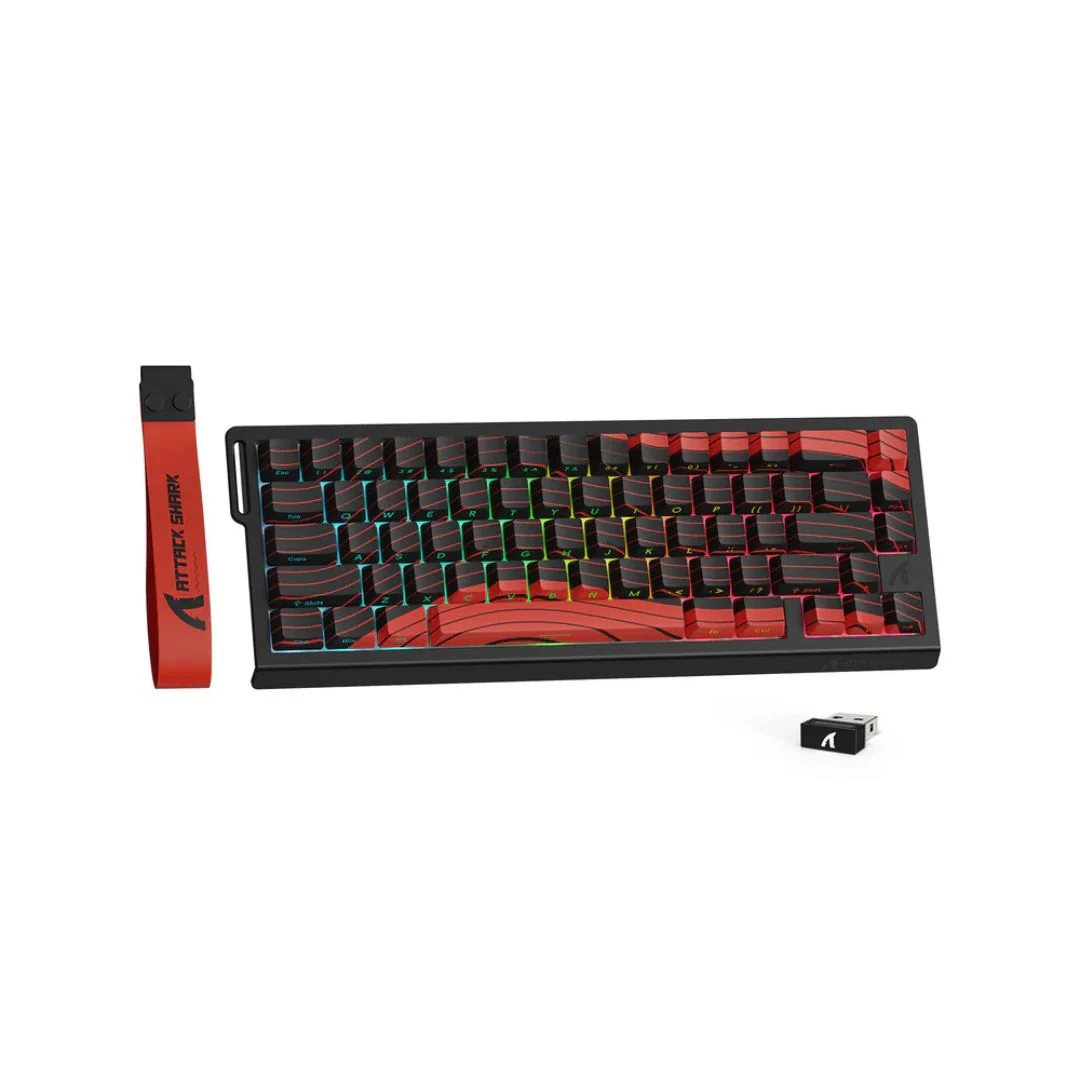 ATTACK SHARK X68 Pro Magnetic Wireless Keyboard - Red and Black