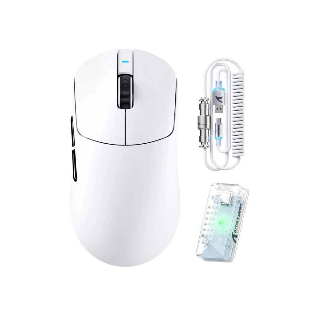 ATTACK SHARK X8 Pro Tri-mode Wireless Gaming Mouse - White