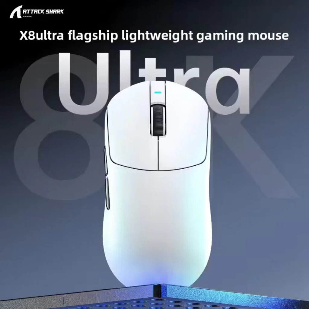 ATTACK SHARK X8 Ultra Tri-mode Wireless Gaming Mouse - White - Image 3