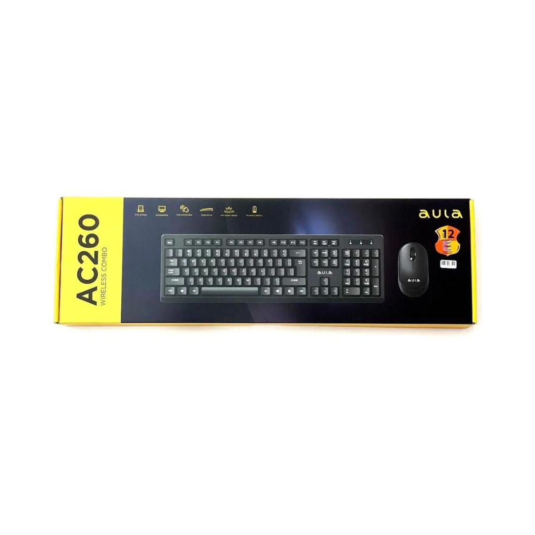 AULA AC260 Wireless Combo Keyboard & Mouse - Black - Image 4