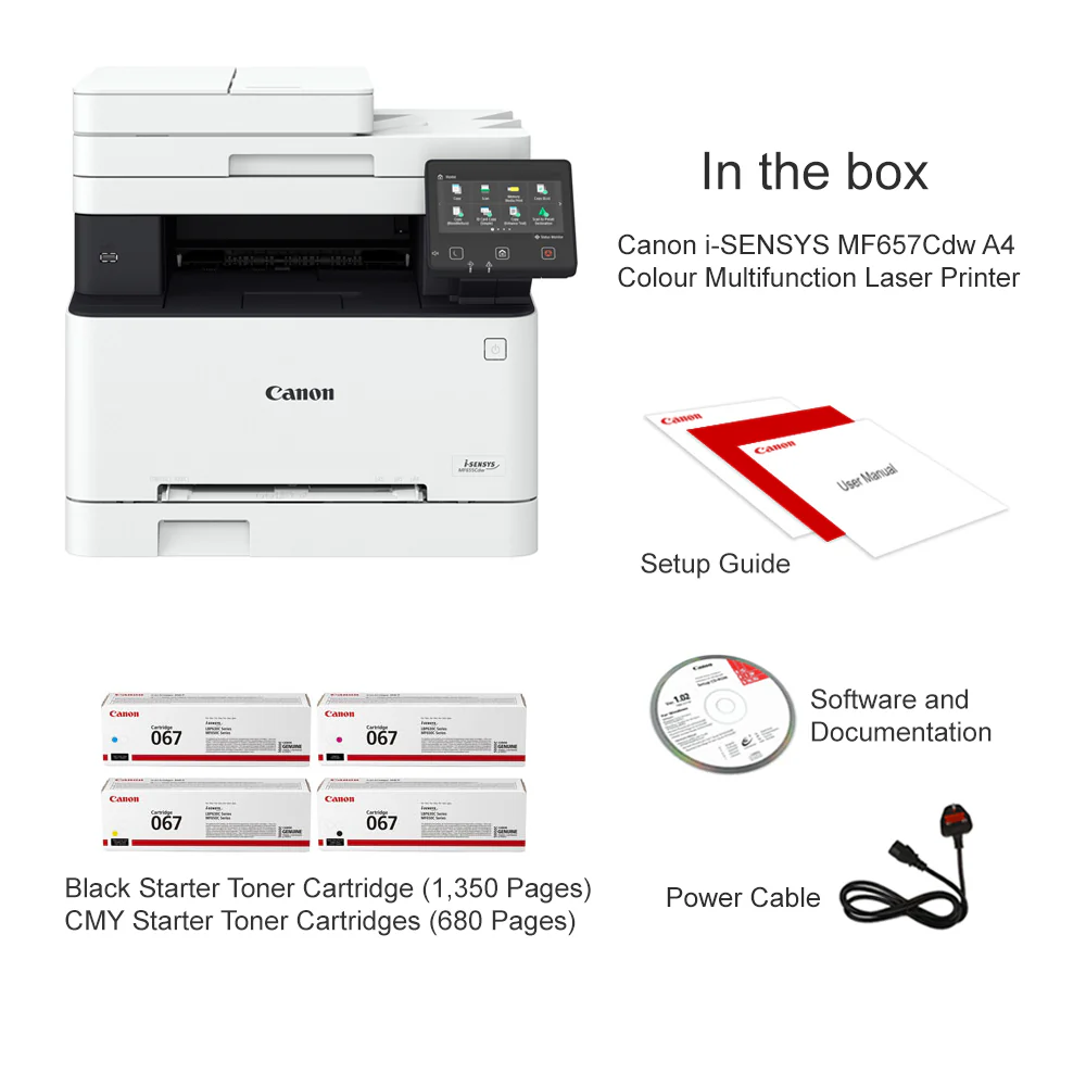 Canon i-SENSYS MF657Cdw Wi-Fi, Colour All-in-1 Laser Printer (Print, Copy, Scan, Fax) - Image 5