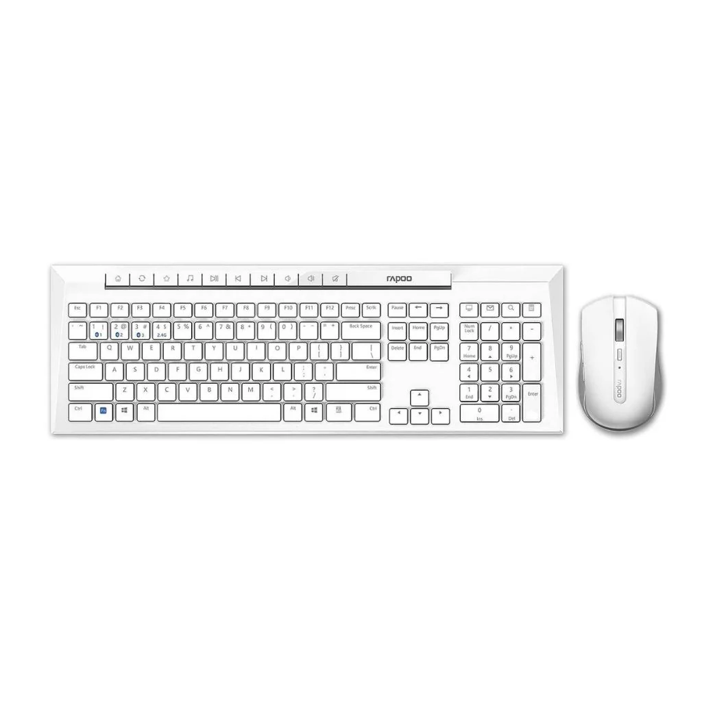 Combo Kit Rapoo 8210M Wireless Keyboard and Mouse - White