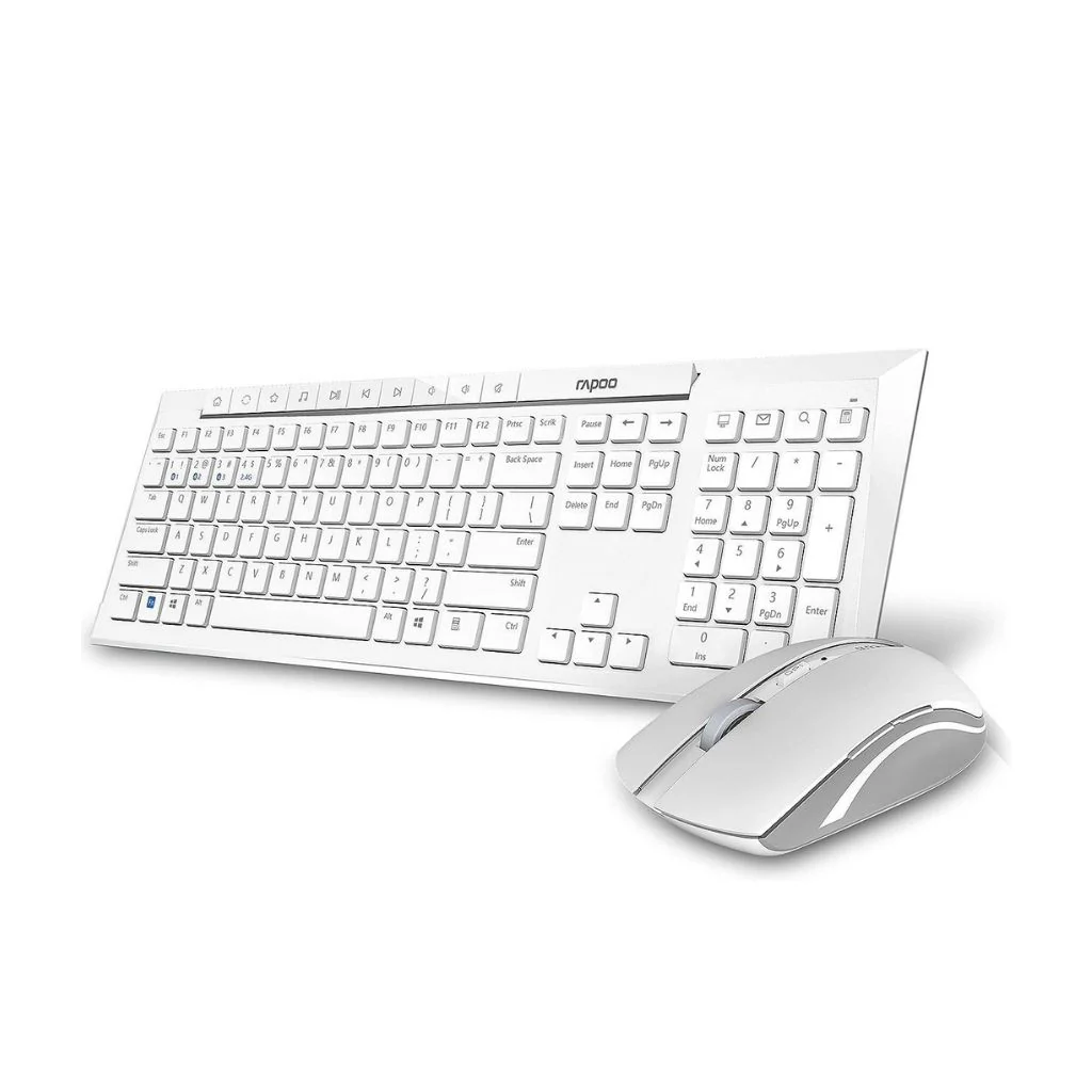 Combo Kit Rapoo 8210M Wireless Keyboard and Mouse - White - Image 2