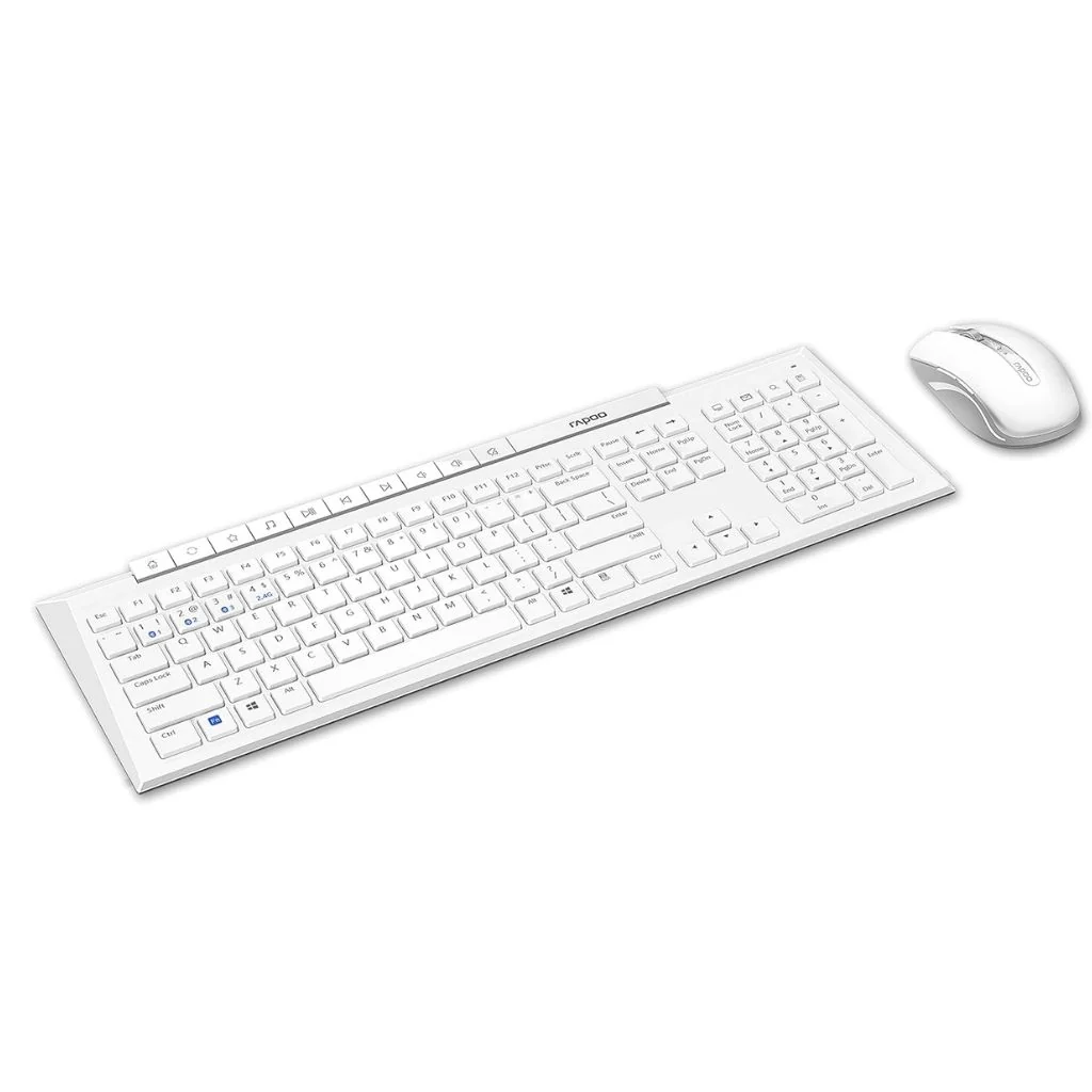 Combo Kit Rapoo 8210M Wireless Keyboard and Mouse - White - Image 3