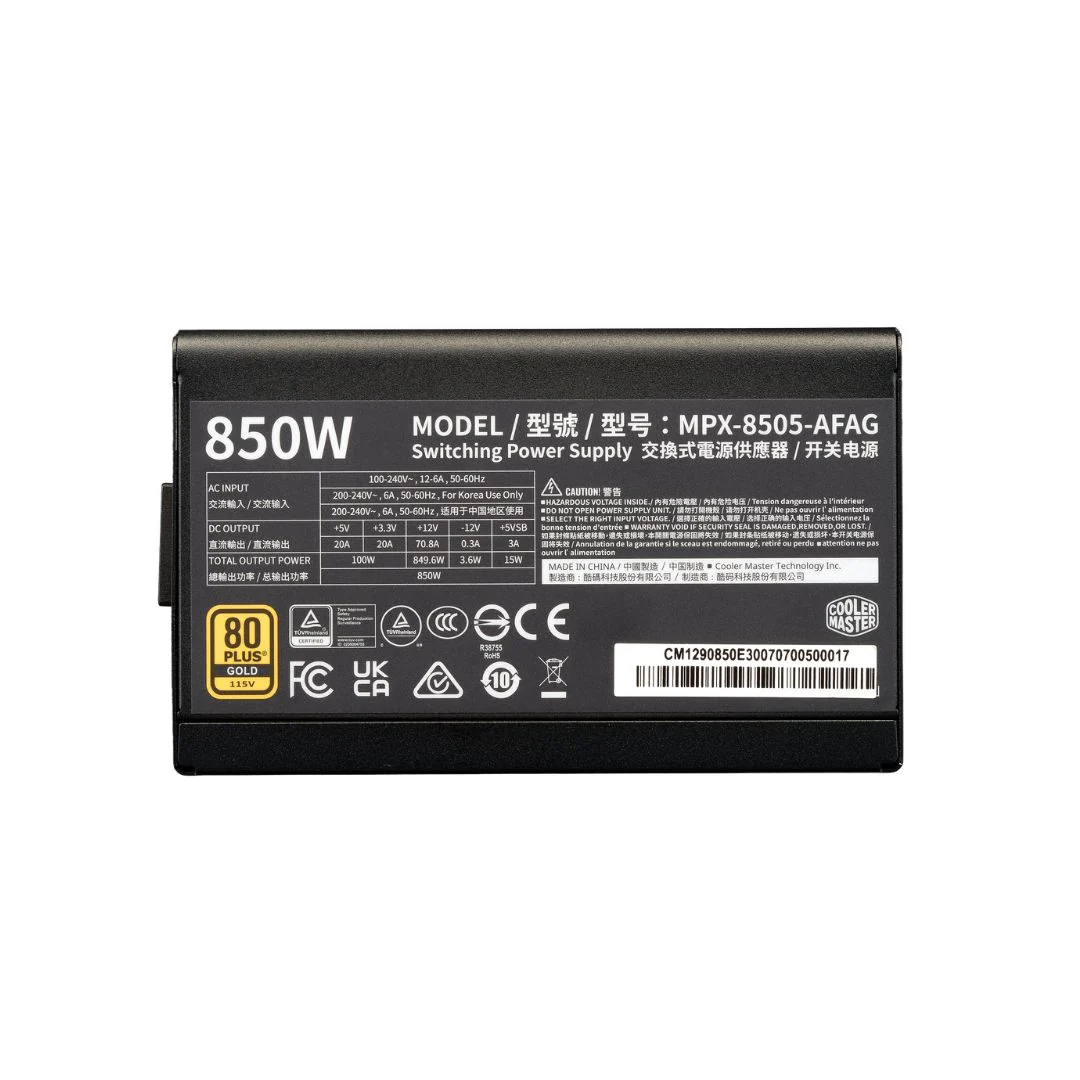 Cooler Master ELITE 850W 80 Gold Full Modular - Black - Image 4
