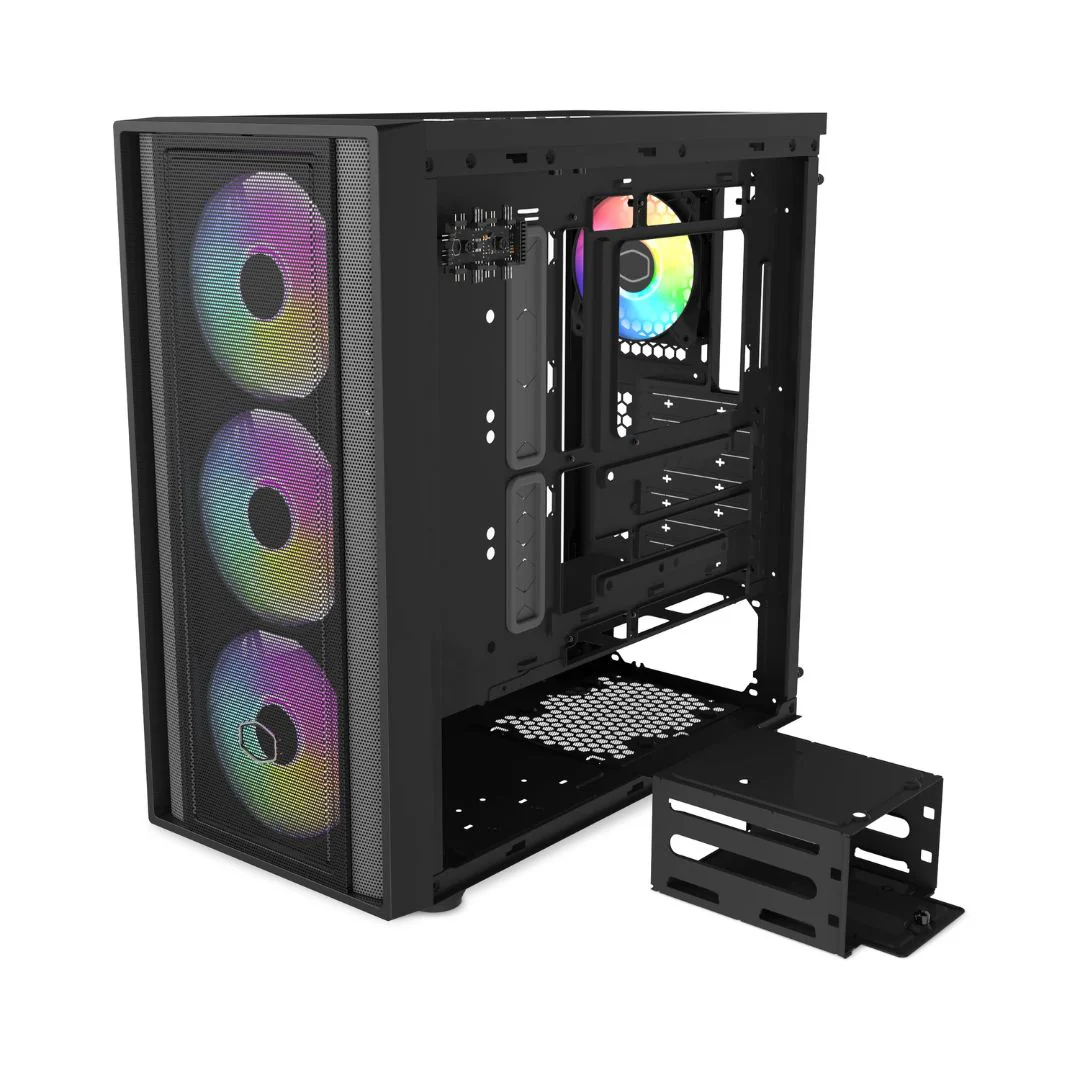 Cooler Master MasterBox 600 Mid Tower 4 Fan - Black - Image 3