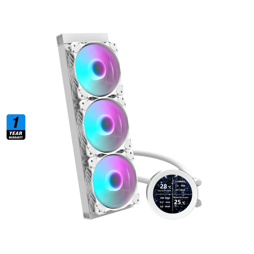DarkFlash DN360S Liquid CPU Cooler - White - Image 3