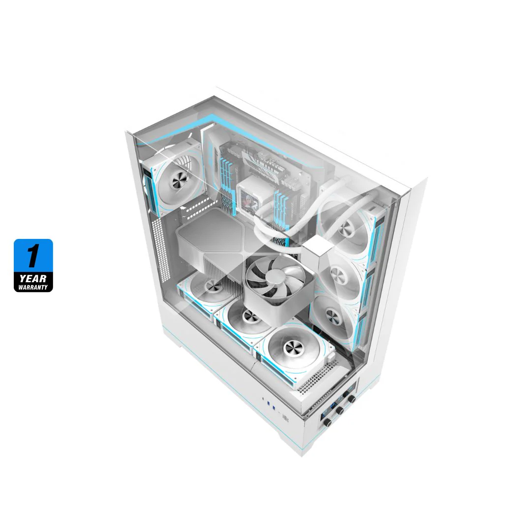 DarkFlash DY450L Pro Mid Tower Case - White - Image 3