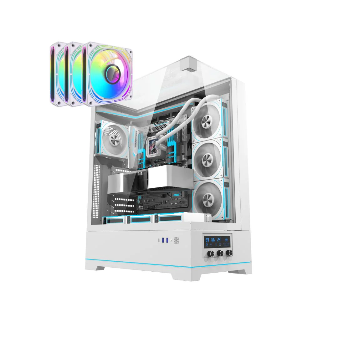 DarkFlash DY450L Pro Mid Tower Case - White - Image 9