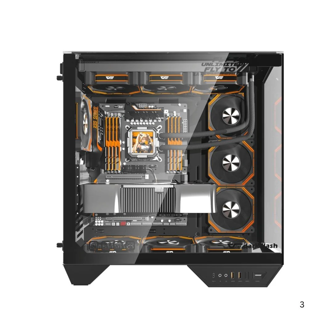 DarkFlash DY470 Mid Tower Case - Black - Image 2