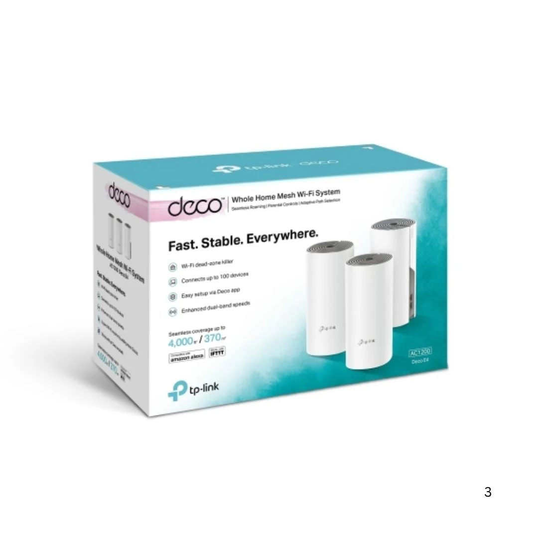Deco E4 AC1200 Whole Home Mesh Wi-Fi 5 System 3-Pack - Image 4