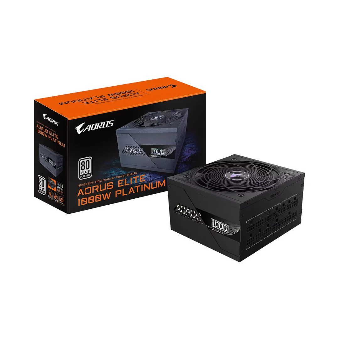 Gigabyte AORUS ELITE GP-AE1000PM, Full Modular, 1000W 80+ Platinum, PCIe 5.1 - Black