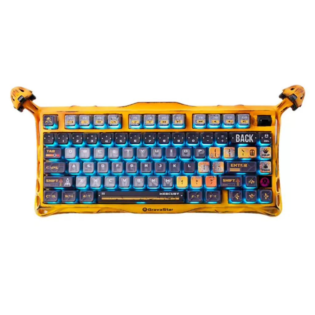 GravaStar Mercury K1 Pro Special Edition Gaming Keyboard - Battle-Worn Yellow - Image 3