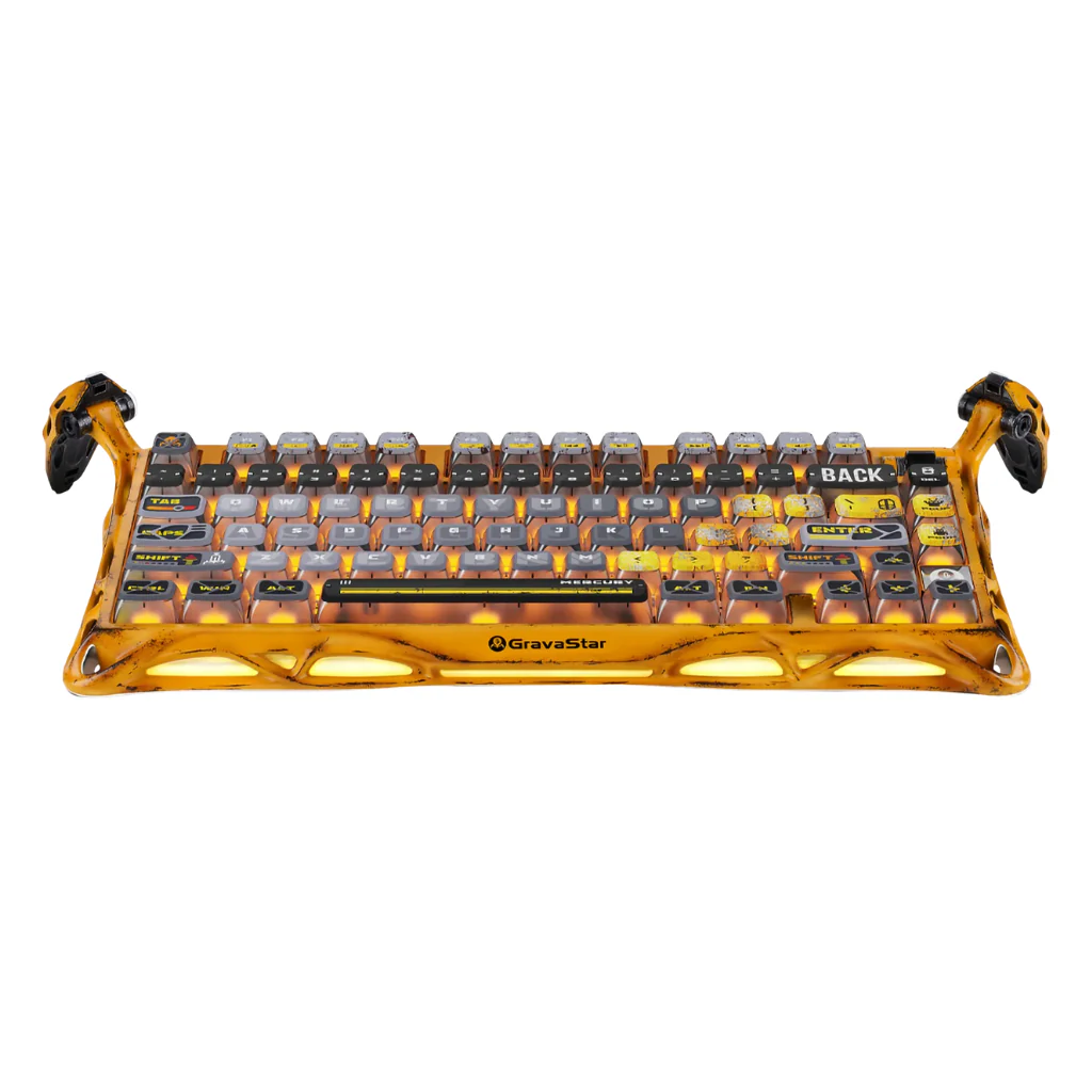 GravaStar Mercury K1 Pro Special Edition Gaming Keyboard - Battle-Worn Yellow - Image 4