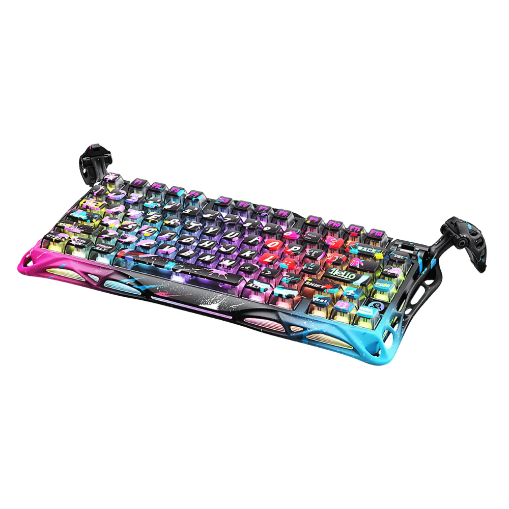 Gravastar Mercury V75 Pro Special Edition Gaming Keyboard - Neon Graffiti - Image 4
