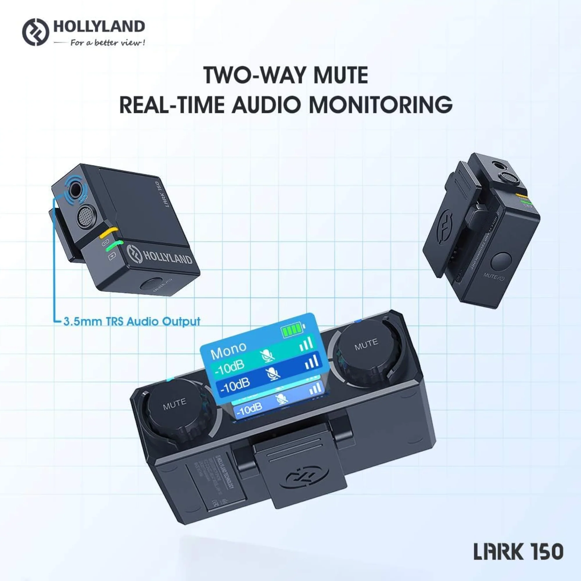 Hollyland LARK 150 Duo - Wireless Lavalier Microphone - Image 4