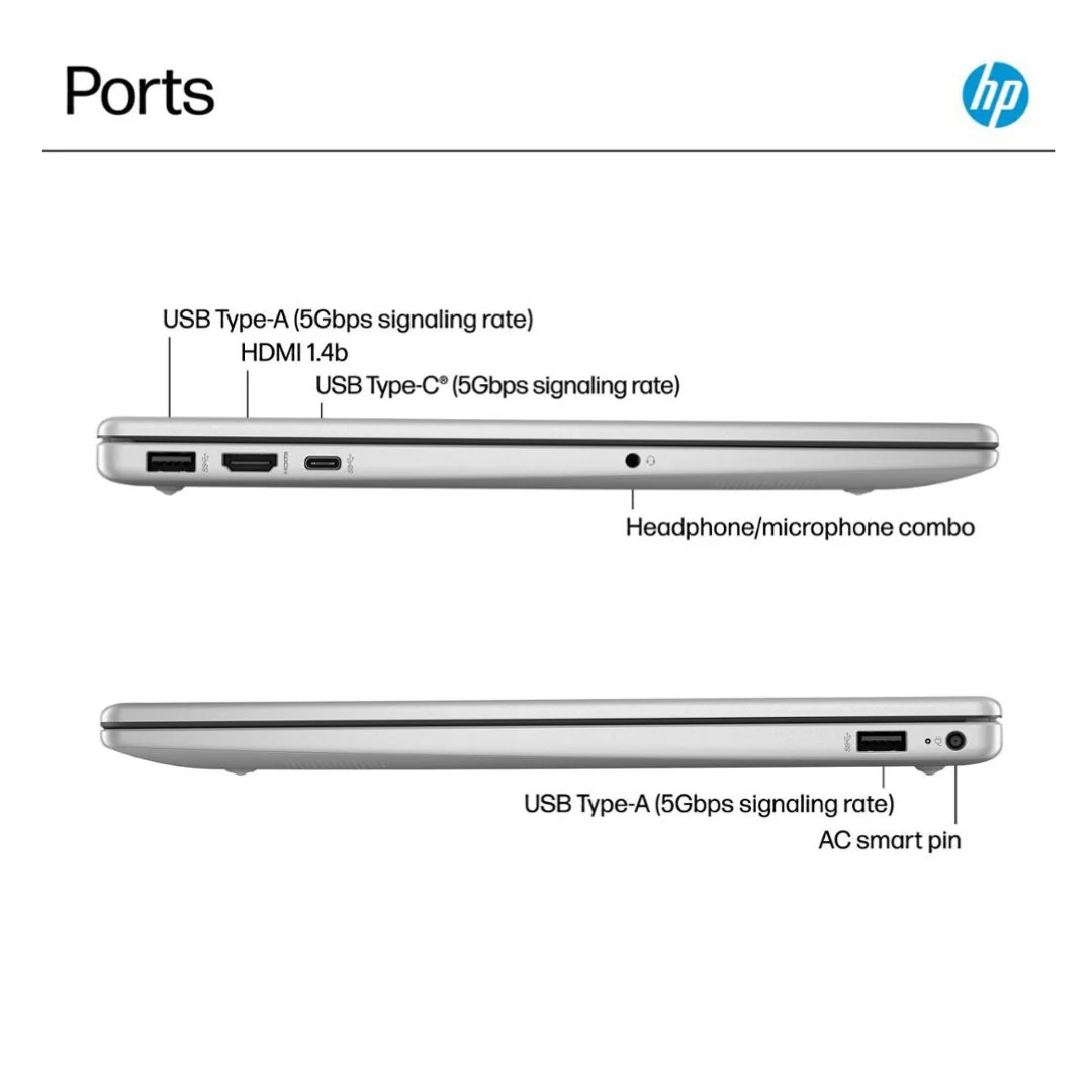 HP 15-FD0154WM, Ultra 5-125H, RAM 8GB, SSD 512GB, Intel Graphics, 15.6" FHD, TouchScreen Silver - Image 6