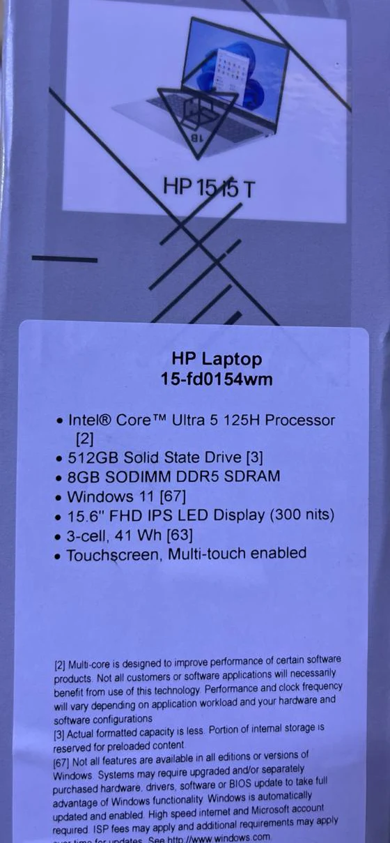 HP 15-FD0154WM, Ultra 5-125H, RAM 8GB, SSD 512GB, Intel Graphics, 15.6" FHD, TouchScreen Silver - Image 7