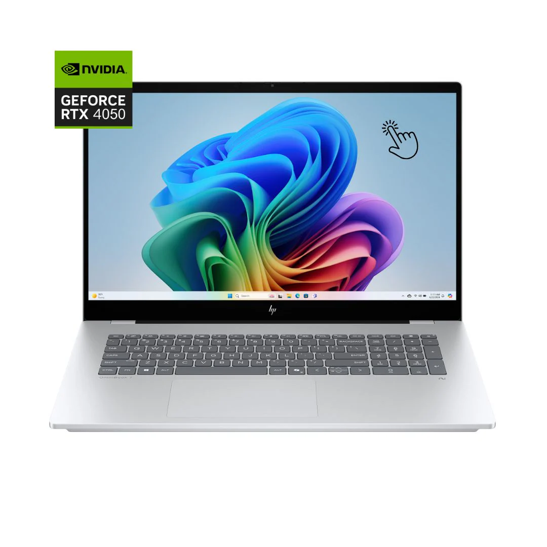 HP OmniBook 7 AI 17T-DC000 - Ultra 7-258V, RAM 32GB, SSD 1TB, RTX 4050 6GB, 17.3 Inch FHD IPS Touch, Silver - Image 4