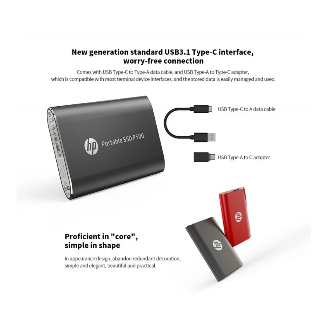 HP SSD P500 Series 250GB Portable SSD External Storage - Image 4
