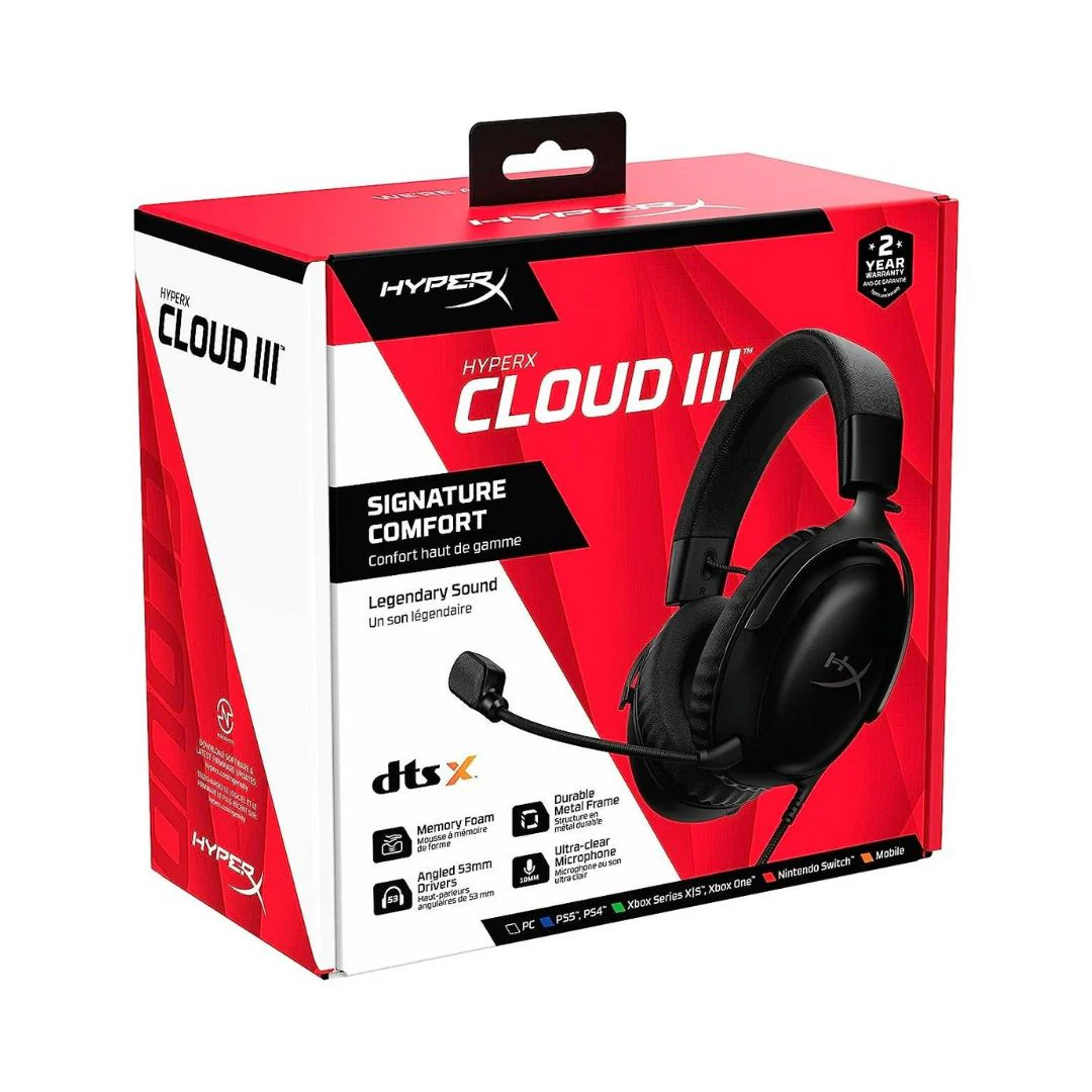 HyperX Cloud III Wired Gaming Headset - Black - Image 3