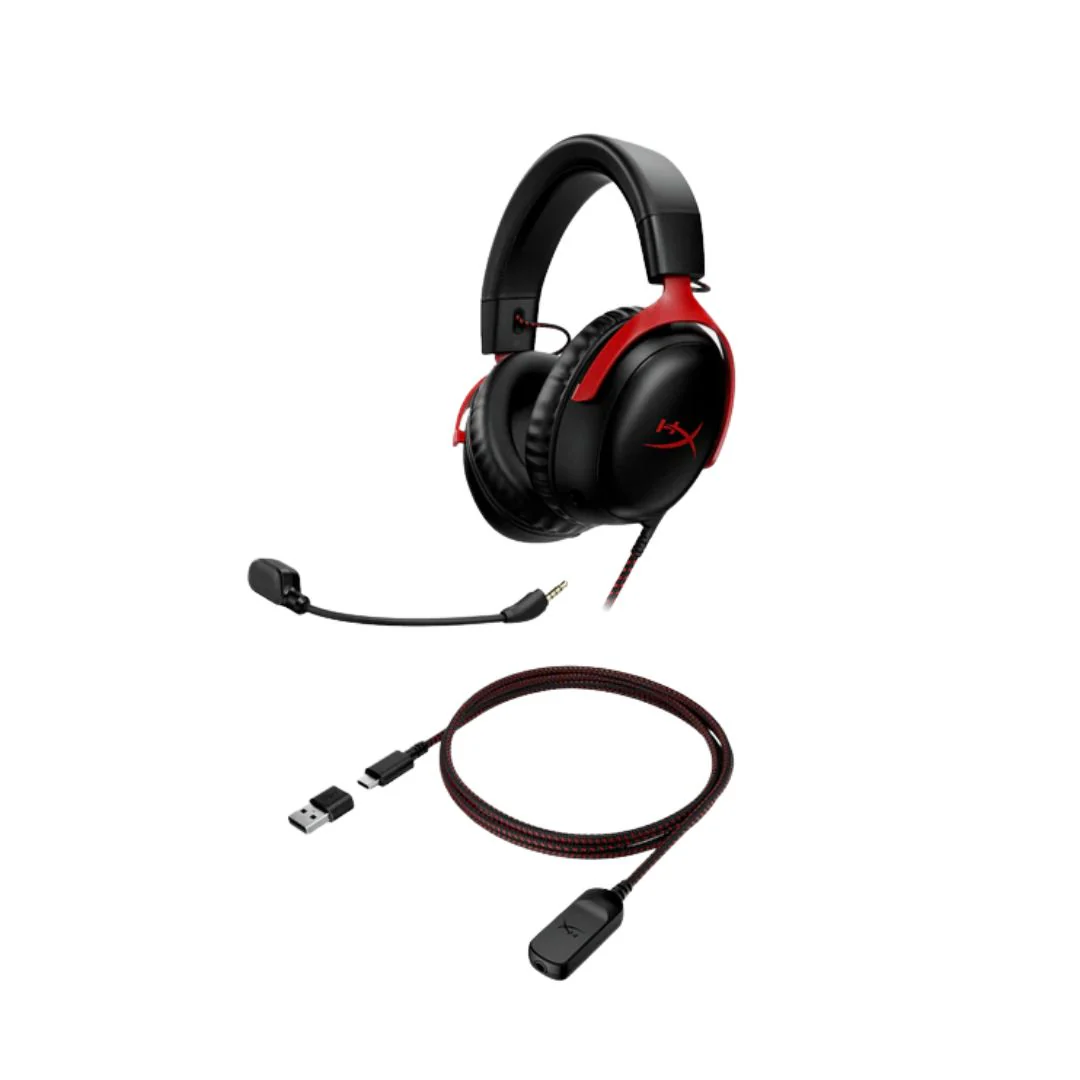 HyperX Cloud III Wired Gaming Headset - Black & Red - Image 5