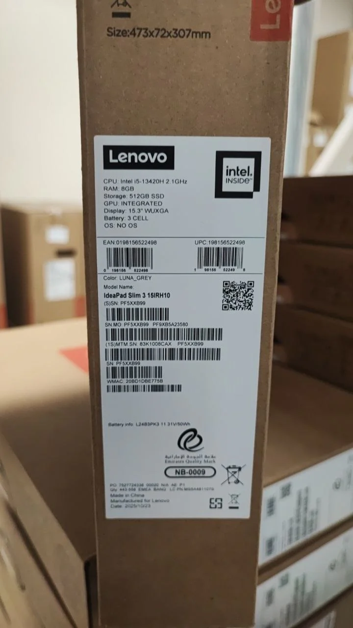 Lenovo IdeaPad Slim 3 15IRH10 - (8CAX) Intel Core i5-13420H, 8GB, 512GB, Intel UHD Graphics, 15.3 Inch WUXGA IPS, Black - Image 7