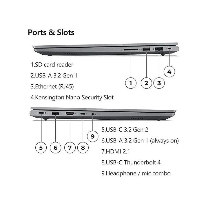 Lenovo ThinkBook 16 G8 - (2KGR), Intel® Core Ultra 7-255H, RAM 16GB (Upgraded), SSD 512GB, Intel Graphics, 16 Inch WUXGA IPS 60Hz, Arctic Grey - Image 7