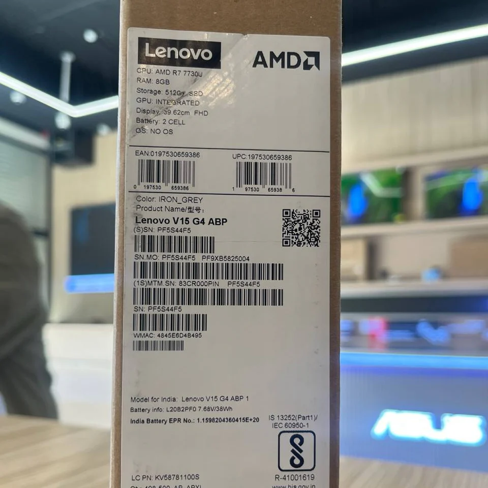 Lenovo V15 G4 - (0PIN), AMD Ryzen 7-7730U, RAM 8GB, SSD 512GB, Integrated, 15.6 Inch FHD, Iron Grey - Image 4