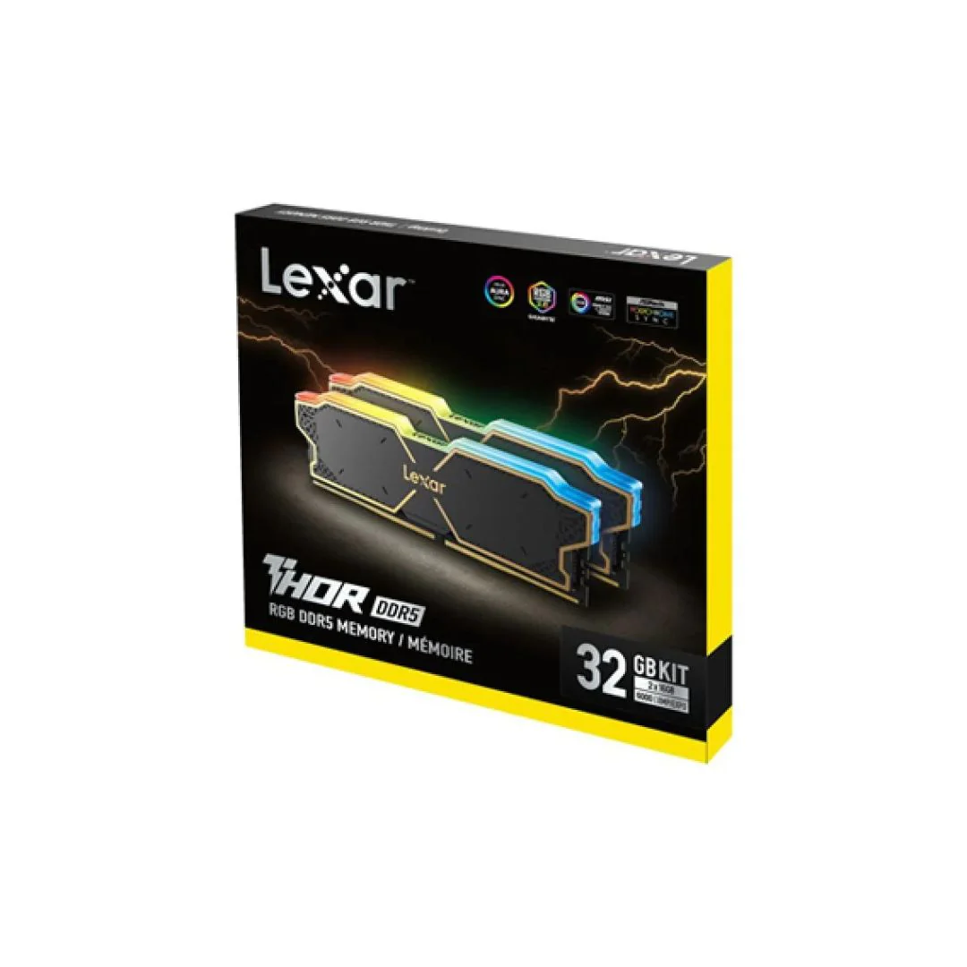 Lexar THOR RGB DDR5 Ram 32GB (2x16GB) 6000MHz CL38 - Black - Image 3